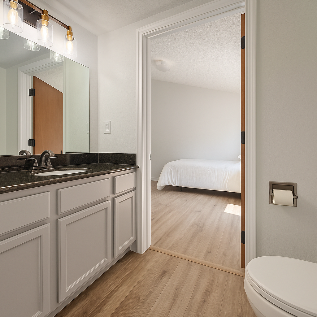 Jack N  Jill  Bathrooms at Renew & Rise sober living facility