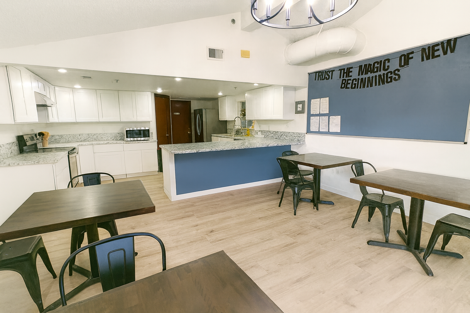 Kitchen at Renew & Rise sober living facility